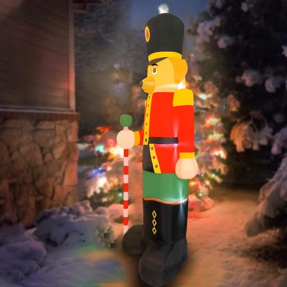8 FT Christmas Inflatables Giant Nutcracter‎ Christmas Inflatable Outdoor Deco - Picture 5 of 7